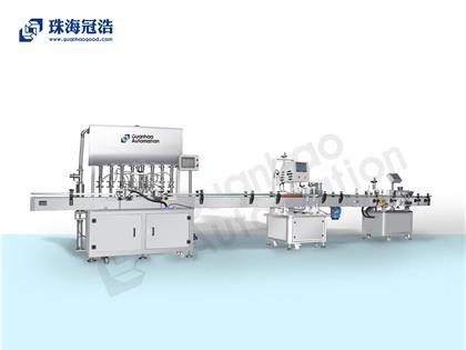 自動化膏體、液體灌裝、旋蓋、貼標生產(chǎn)線